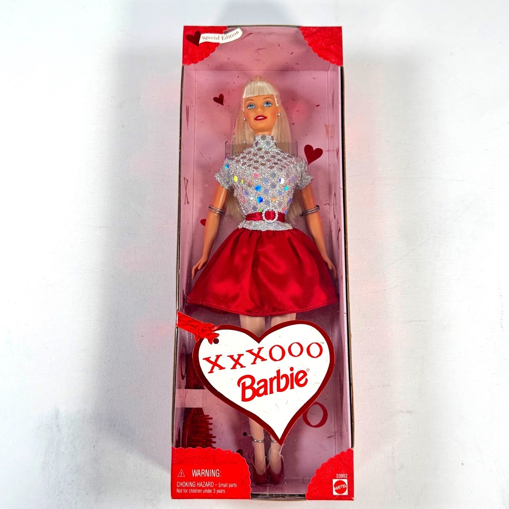 Mattel Barbie XXXOOO Special Edition Valentines Day Doll 1999 Red Silver 23952